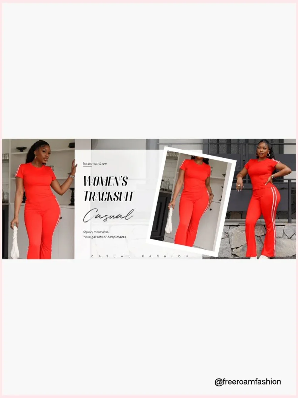 2 Piece Matching Short Sleeve Top & Flare Leg Tracksuit Set